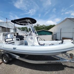 2026 Highfield Sport 560 Rigid Inflatable RIB Boat with Honda 115 4-stroke engine & 2026 EZ Loader aluminum single-axle trailer